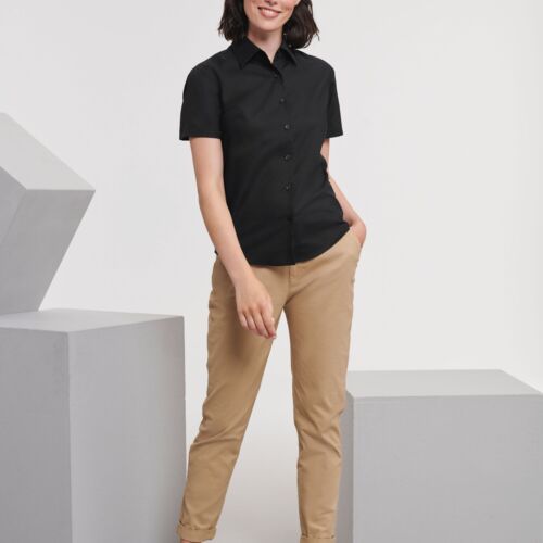 Ladies' Short Sleeve Tailored Oxford Shirt Thumbnail