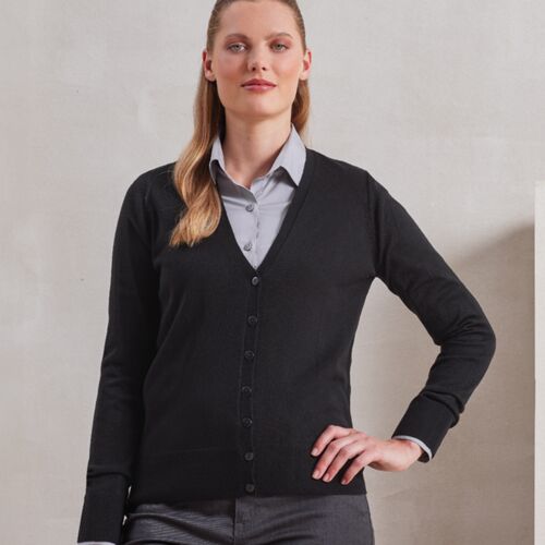 Premier Ladies Essential Acrylic V Neck Cardigan Thumbnail