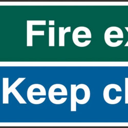FIRE EXIT KEEP CLEAR RPVC(PK5) 450MM X 200MM Thumbnail