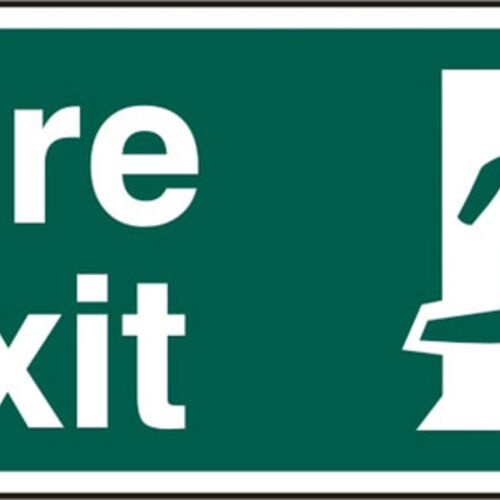 FIRE EXIT MAN RIGHT RPVC (PK5) 300MM X 150MM Thumbnail