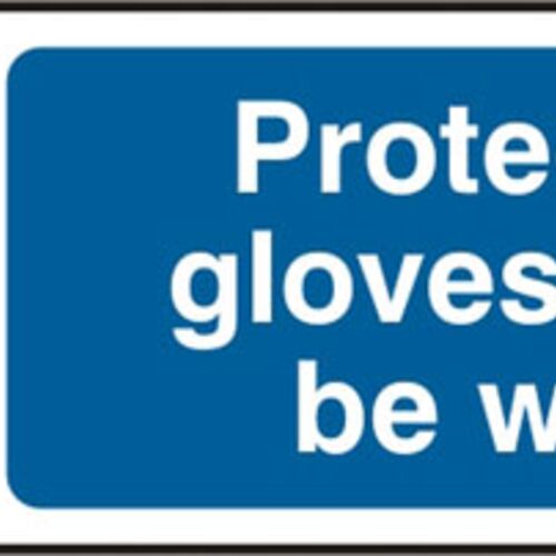 GLOVES MUST BE WORN RPVC (PK5) 300MM X 100MM Thumbnail