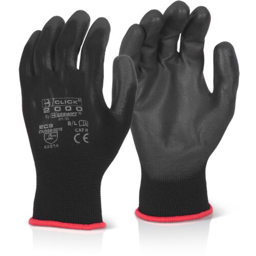 PU COATED GLOVE BLACK Pk10 Thumbnail
