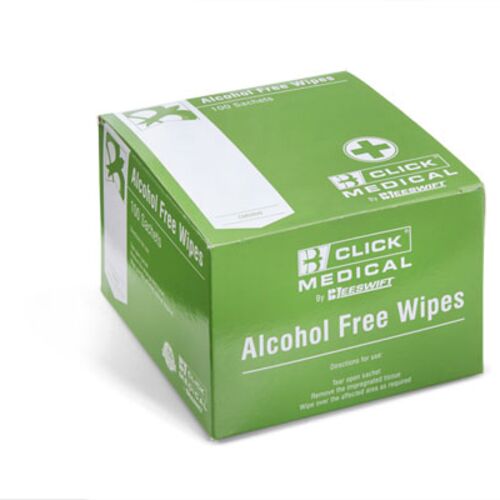 CLICK MEDICAL ALCOHOL FREE WIPES Bx 100 Thumbnail