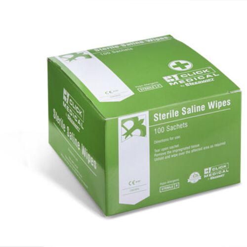 CLICK MEDICAL STERILE SALINE WIPES Bx 100 Thumbnail