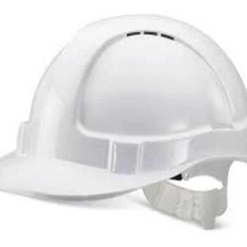 ECONOMY VENTED S/HELMET WHITE PLASTIC HARNESS  Thumbnail