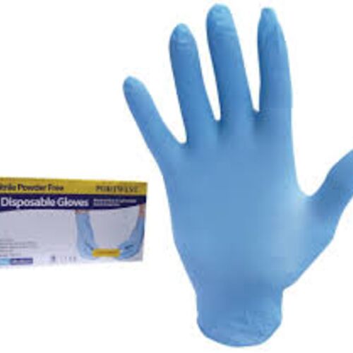 A925 - Powder Free Nitrile Disposable Glove, Blue, Size: (Pk100) Thumbnail