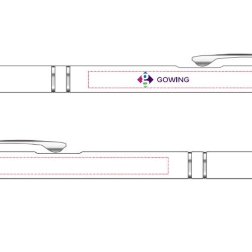 Ultimate Soft Touch Ballpen printed in Full Colour, 1 Position - WHITE Thumbnail