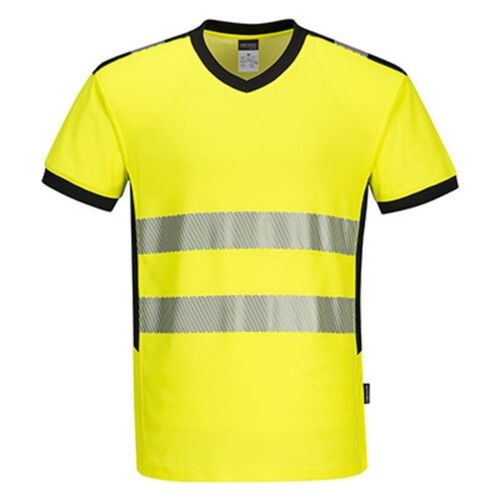 PW310 - PW3 Hi-Vis V-Neck Mesh Insert T-Shirt S/S Thumbnail