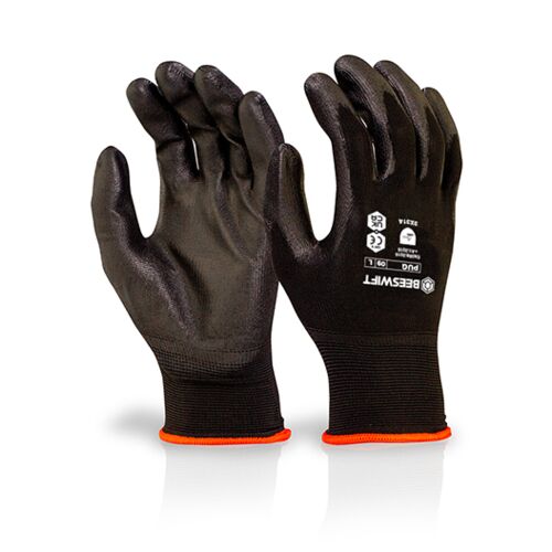 Beeswift Pu Coated Gloves Black Thumbnail